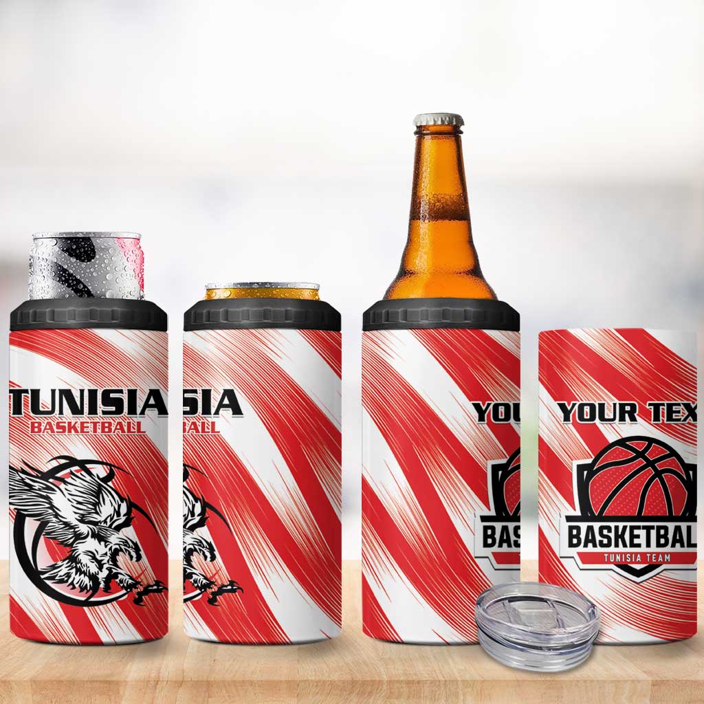 Custom Tunisia Basketball 4 in 1 Can Cooler Tumbler Go Eagles of Carthage - Wonder Print Shop