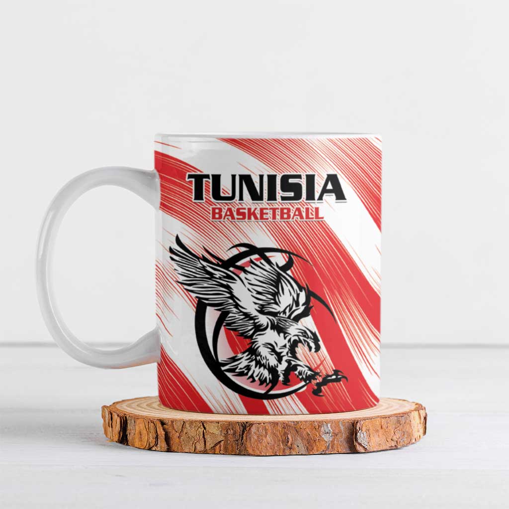 Custom Tunisia Basketball Ceramic Mug Go Eagles of Carthage - Wonder Print Shop