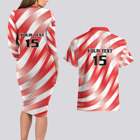 Custom Tunisia Basketball Couples Matching Long Sleeve Bodycon Dress and Hawaiian Shirt Go Eagles of Carthage - Wonder Print Shop