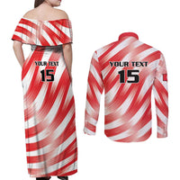 Custom Tunisia Basketball Couples Matching Off Shoulder Maxi Dress and Long Sleeve Button Shirt Go Eagles of Carthage - Wonder Print Shop