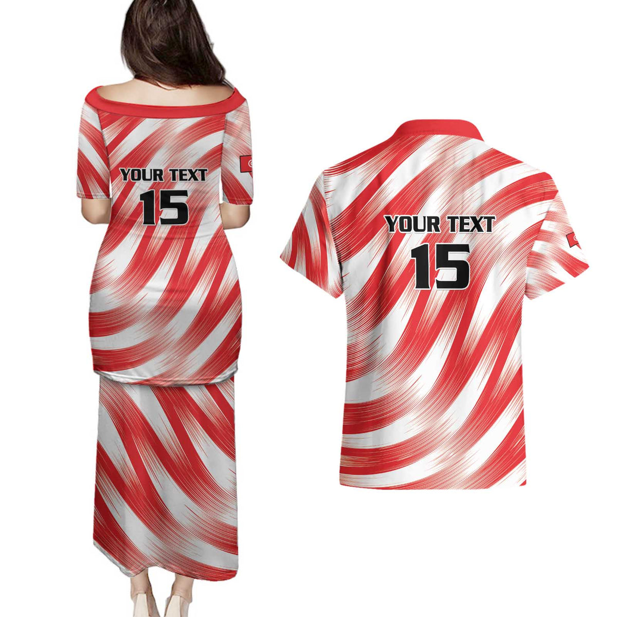 Custom Tunisia Basketball Couples Matching Puletasi and Hawaiian Shirt Go Eagles of Carthage - Wonder Print Shop