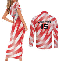 Custom Tunisia Basketball Couples Matching Short Sleeve Bodycon Dress and Long Sleeve Button Shirt Go Eagles of Carthage - Wonder Print Shop