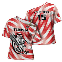 Custom Tunisia Basketball Cross Shoulder Shirt Go Eagles of Carthage - Wonder Print Shop