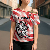 Custom Tunisia Basketball Cross Shoulder Shirt Go Eagles of Carthage - Wonder Print Shop