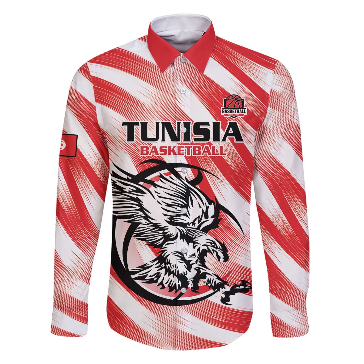 Custom Tunisia Basketball Family Matching Off The Shoulder Long Sleeve Dress and Hawaiian Shirt Go Eagles of Carthage - Wonder Print Shop