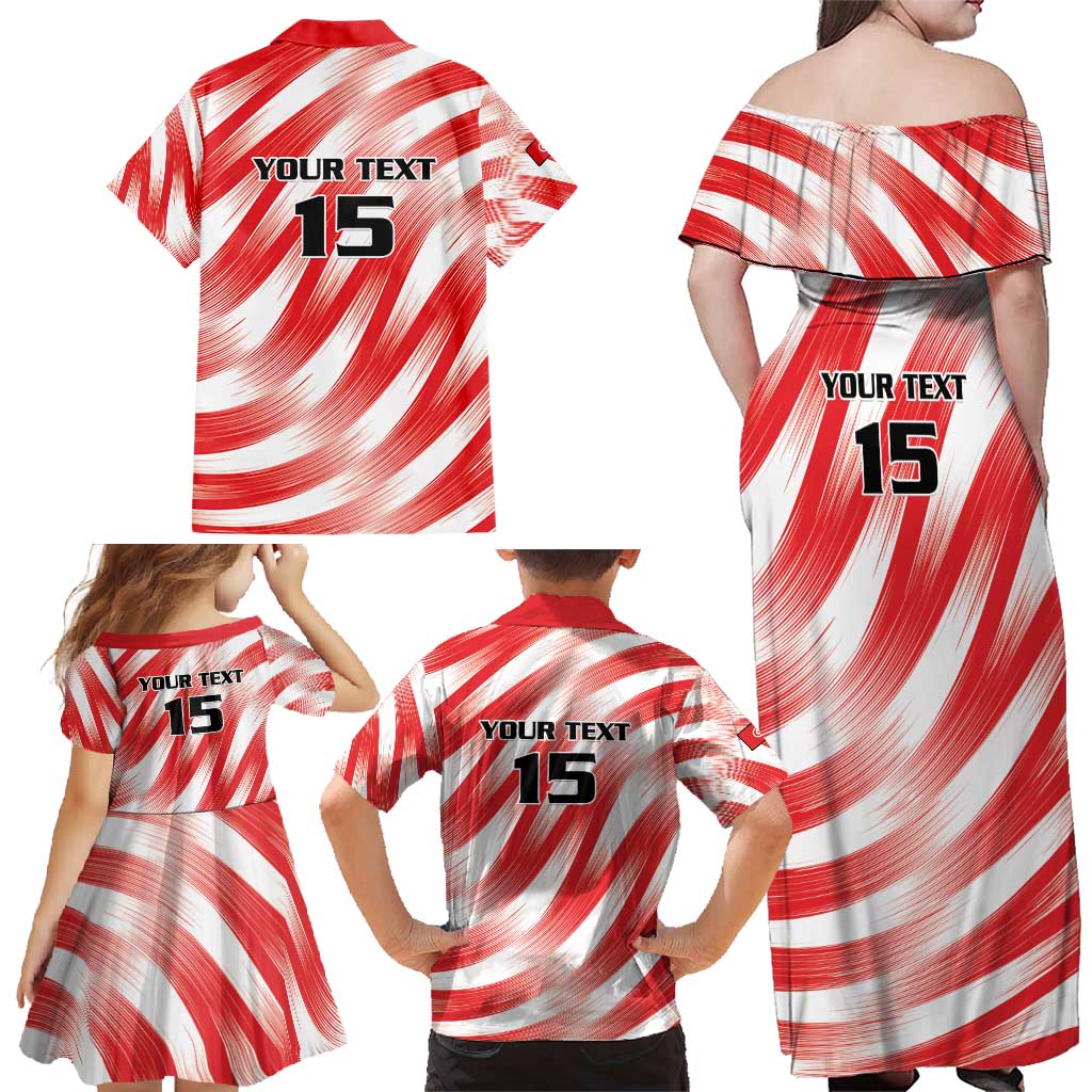 Custom Tunisia Basketball Family Matching Off Shoulder Maxi Dress and Hawaiian Shirt Go Eagles of Carthage - Wonder Print Shop
