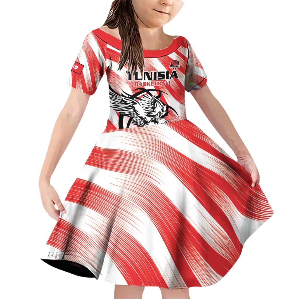 Custom Tunisia Basketball Family Matching Off Shoulder Short Dress and Hawaiian Shirt Go Eagles of Carthage - Wonder Print Shop