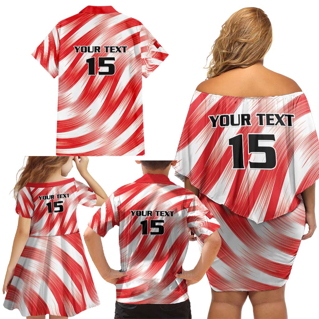Custom Tunisia Basketball Family Matching Off Shoulder Short Dress and Hawaiian Shirt Go Eagles of Carthage - Wonder Print Shop