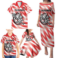 Custom Tunisia Basketball Family Matching Puletasi and Hawaiian Shirt Go Eagles of Carthage - Wonder Print Shop