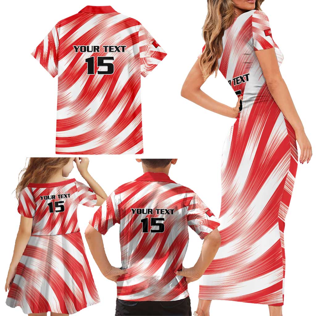 Custom Tunisia Basketball Family Matching Short Sleeve Bodycon Dress and Hawaiian Shirt Go Eagles of Carthage - Wonder Print Shop
