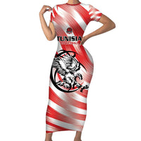 Custom Tunisia Basketball Family Matching Short Sleeve Bodycon Dress and Hawaiian Shirt Go Eagles of Carthage - Wonder Print Shop
