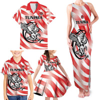 Custom Tunisia Basketball Family Matching Tank Maxi Dress and Hawaiian Shirt Go Eagles of Carthage - Wonder Print Shop