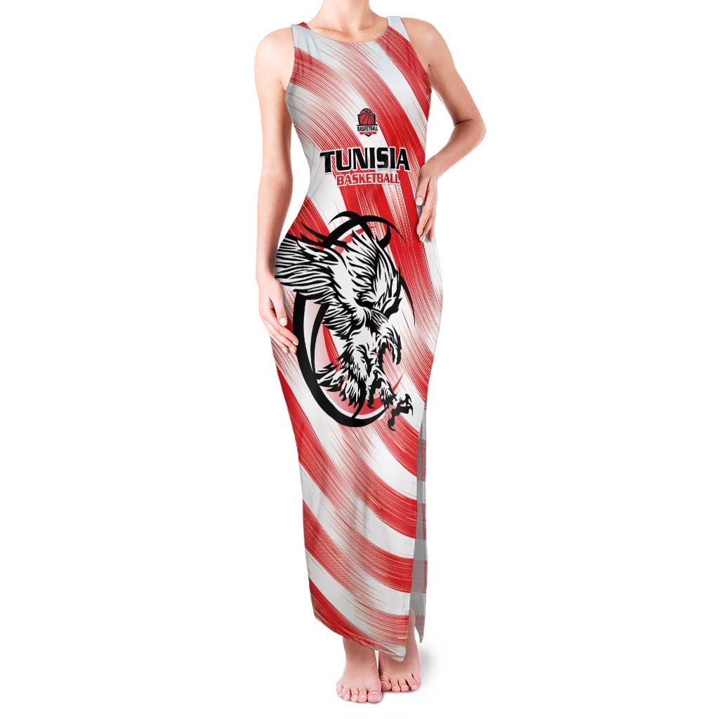 Custom Tunisia Basketball Family Matching Tank Maxi Dress and Hawaiian Shirt Go Eagles of Carthage - Wonder Print Shop