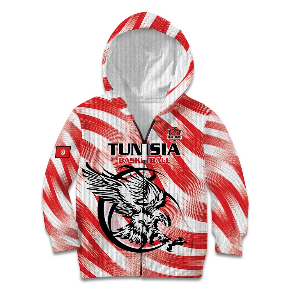 Custom Tunisia Basketball Kid Hoodie Go Eagles of Carthage - Wonder Print Shop