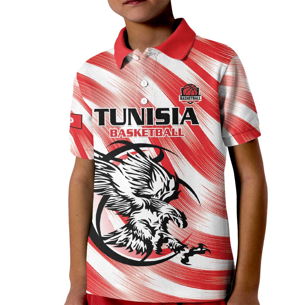 Custom Tunisia Basketball Kid Polo Shirt Go Eagles of Carthage - Wonder Print Shop