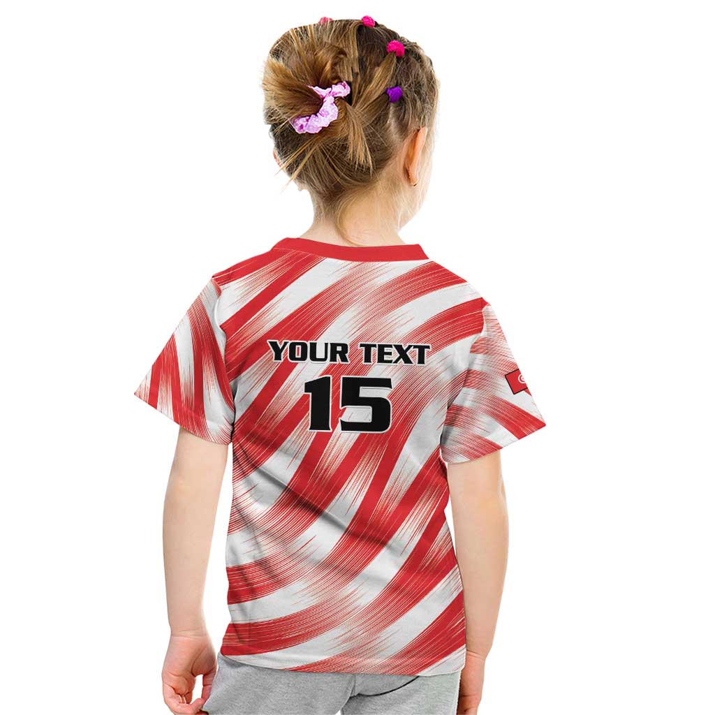 Custom Tunisia Basketball Kid T Shirt Go Eagles of Carthage - Wonder Print Shop