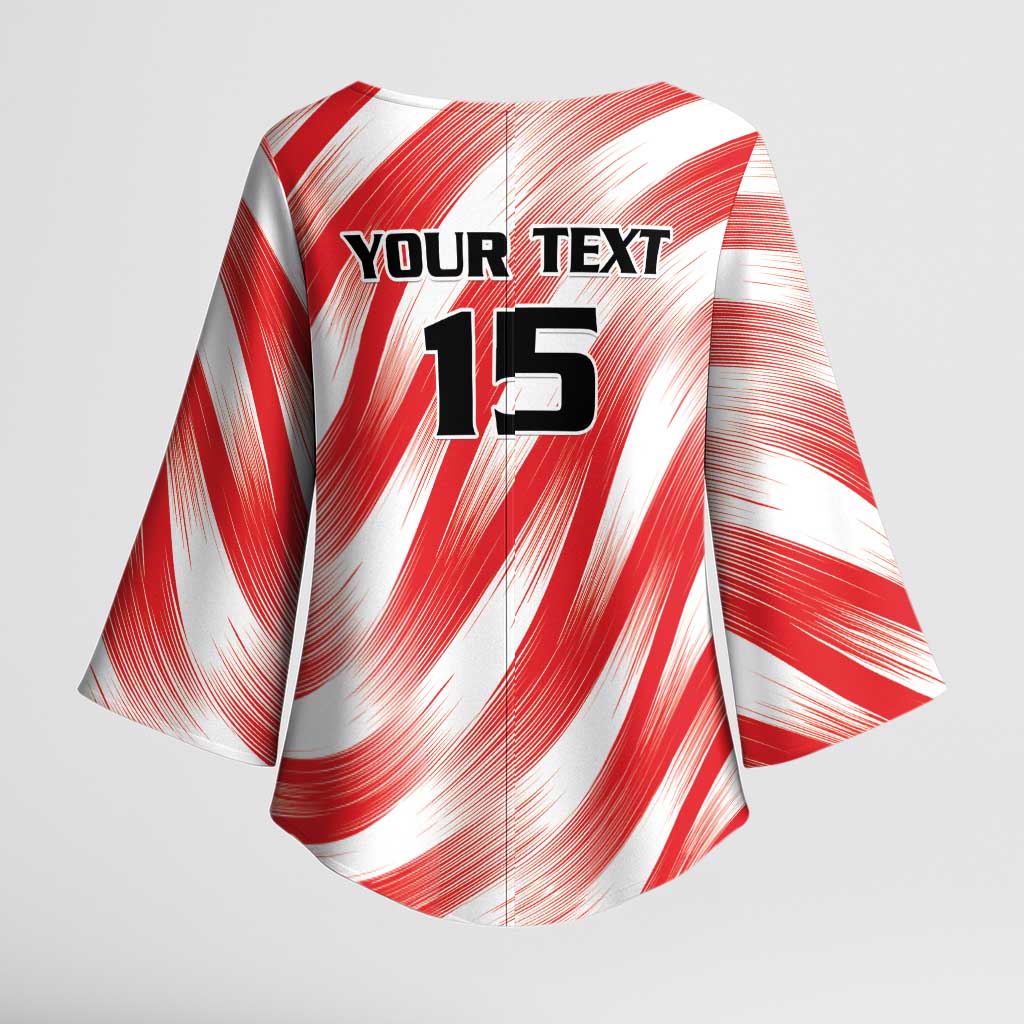 Custom Tunisia Basketball Kimono Sleeve Blouse Go Eagles of Carthage - Wonder Print Shop