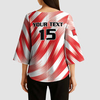 Custom Tunisia Basketball Kimono Sleeve Blouse Go Eagles of Carthage - Wonder Print Shop