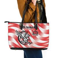 Tunisia Basketball Leather Tote Bag Go Eagles of Carthage - Wonder Print Shop
