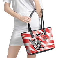 Tunisia Basketball Leather Tote Bag Go Eagles of Carthage - Wonder Print Shop