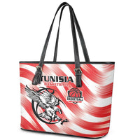 Tunisia Basketball Leather Tote Bag Go Eagles of Carthage - Wonder Print Shop