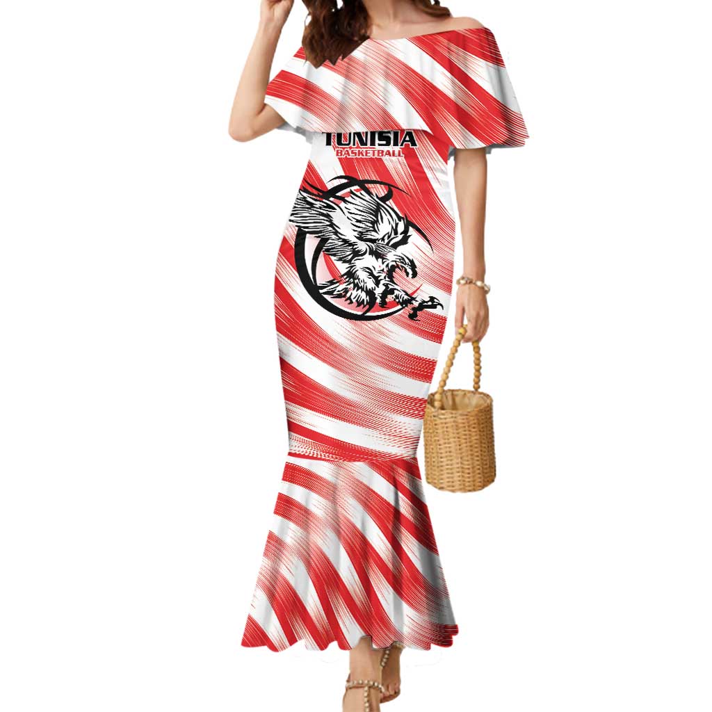Custom Tunisia Basketball Mermaid Dress Go Eagles of Carthage - Wonder Print Shop