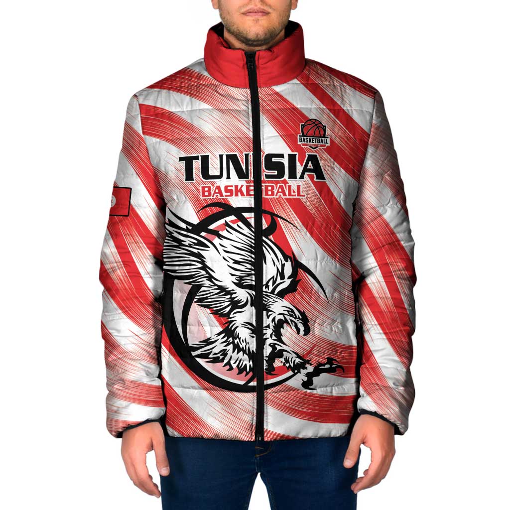 Custom Tunisia Basketball Padded Jacket Go Eagles of Carthage - Wonder Print Shop