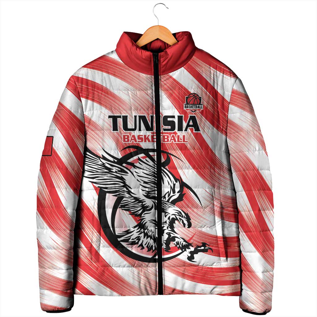 Custom Tunisia Basketball Padded Jacket Go Eagles of Carthage - Wonder Print Shop