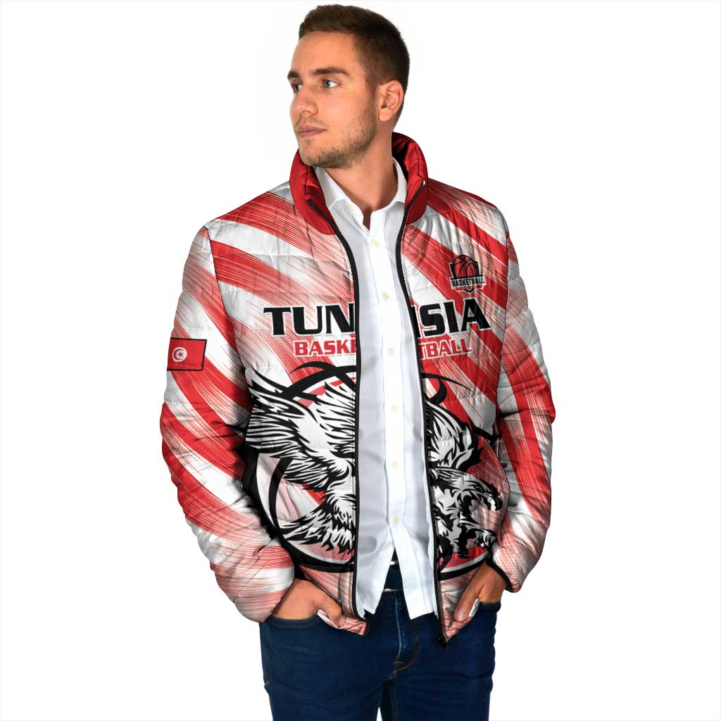 Custom Tunisia Basketball Padded Jacket Go Eagles of Carthage - Wonder Print Shop