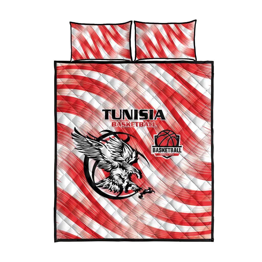 Tunisia Basketball Quilt Bed Set Go Eagles of Carthage - Wonder Print Shop