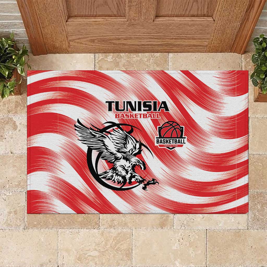 Tunisia Basketball Rubber Doormat Go Eagles of Carthage - Wonder Print Shop