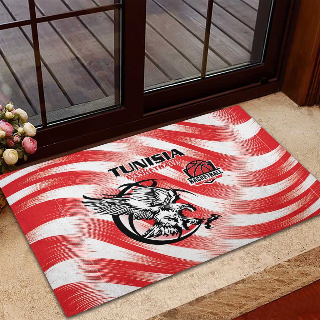 Tunisia Basketball Rubber Doormat Go Eagles of Carthage - Wonder Print Shop