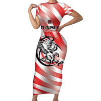 Custom Tunisia Basketball Short Sleeve Bodycon Dress Go Eagles of Carthage - Wonder Print Shop