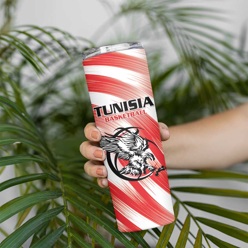 Custom Tunisia Basketball Skinny Tumbler Go Eagles of Carthage - Wonder Print Shop