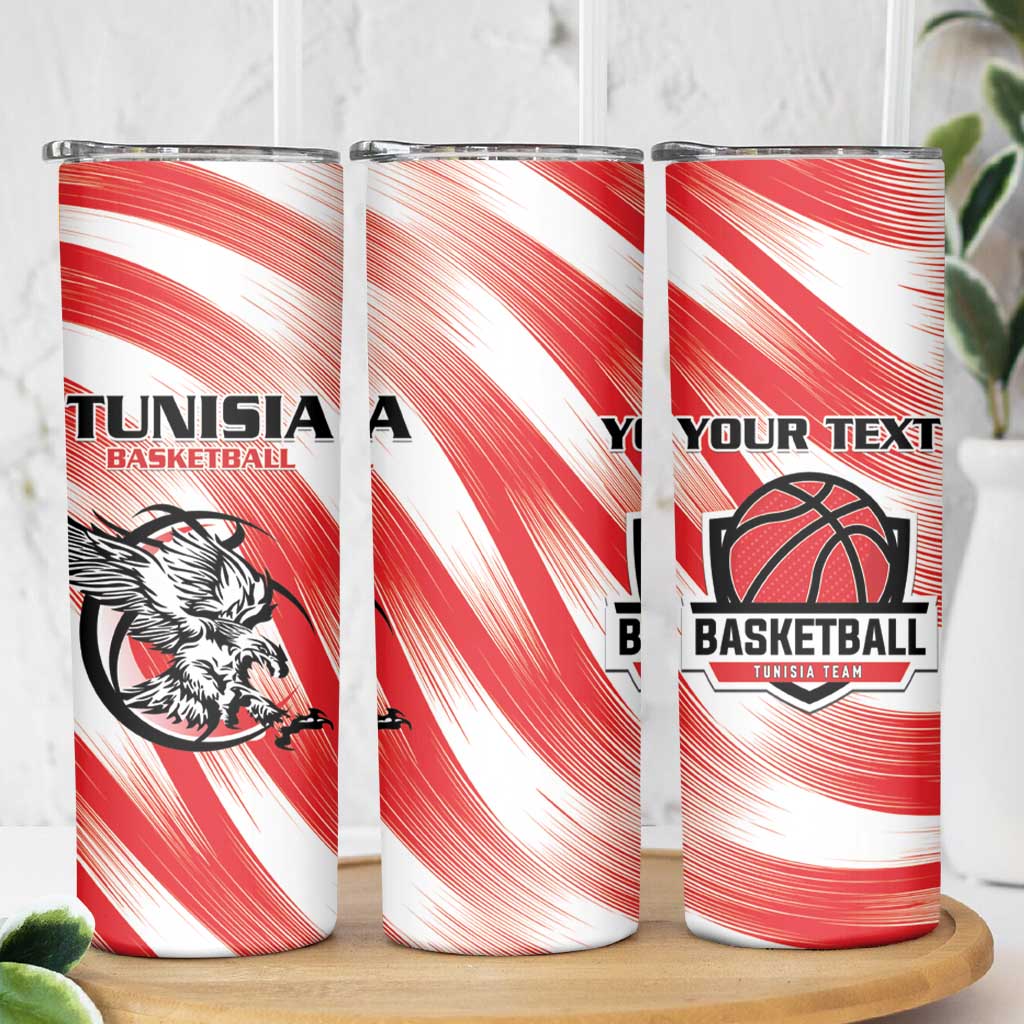Custom Tunisia Basketball Skinny Tumbler Go Eagles of Carthage - Wonder Print Shop