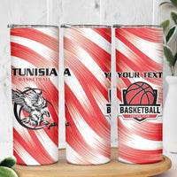 Custom Tunisia Basketball Skinny Tumbler Go Eagles of Carthage - Wonder Print Shop