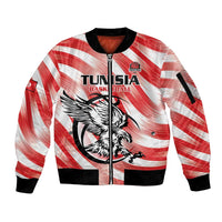 Custom Tunisia Basketball Sleeve Zip Bomber Jacket Go Eagles of Carthage - Wonder Print Shop