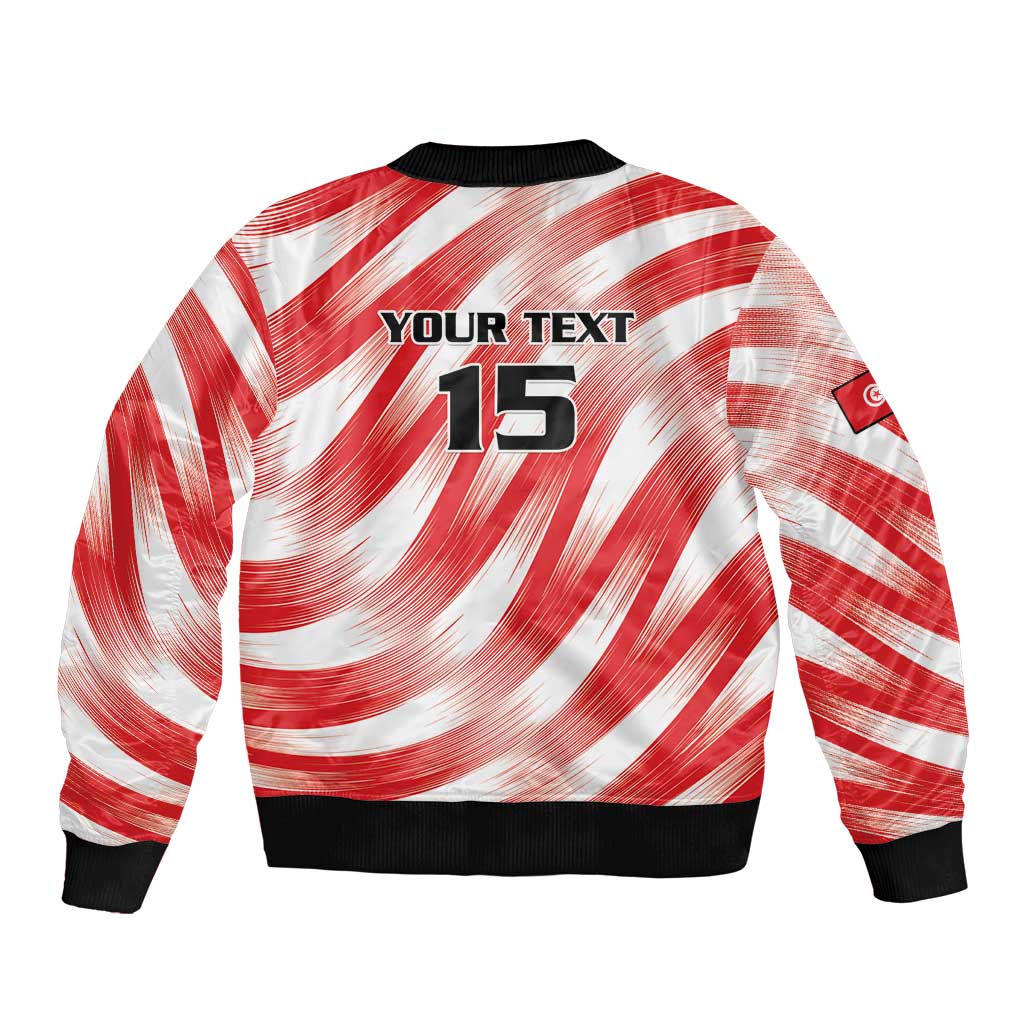 Custom Tunisia Basketball Sleeve Zip Bomber Jacket Go Eagles of Carthage - Wonder Print Shop