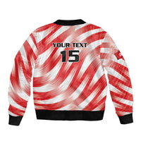 Custom Tunisia Basketball Sleeve Zip Bomber Jacket Go Eagles of Carthage - Wonder Print Shop