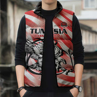 Custom Tunisia Basketball Sleeveless Puffer Jacket Go Eagles of Carthage - Wonder Print Shop