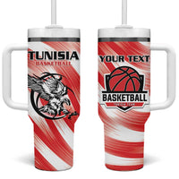 Custom Tunisia Basketball Tumbler With Handle Go Eagles of Carthage - Wonder Print Shop