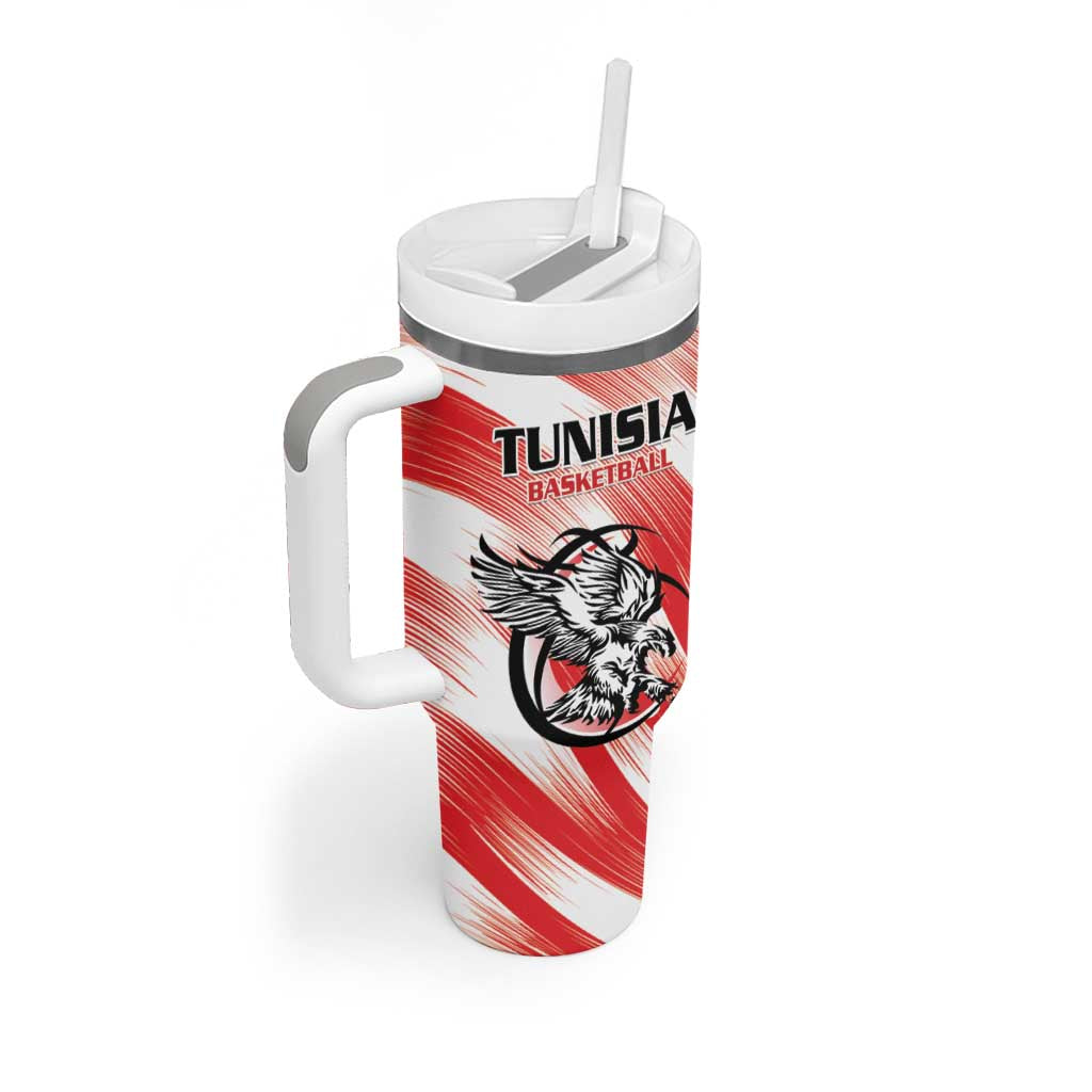 Custom Tunisia Basketball Tumbler With Handle Go Eagles of Carthage - Wonder Print Shop