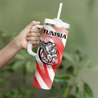 Custom Tunisia Basketball Tumbler With Handle Go Eagles of Carthage - Wonder Print Shop