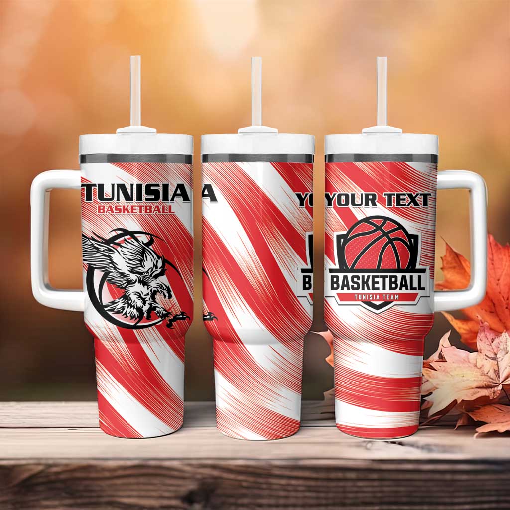 Custom Tunisia Basketball Tumbler With Handle Go Eagles of Carthage - Wonder Print Shop