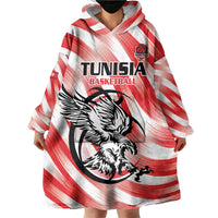 Custom Tunisia Basketball Wearable Blanket Hoodie Go Eagles of Carthage - Wonder Print Shop
