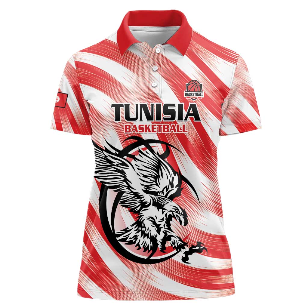 Custom Tunisia Basketball Women Polo Shirt Go Eagles of Carthage - Wonder Print Shop