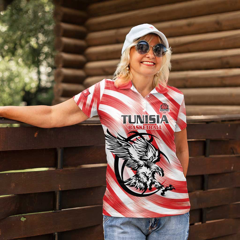 Custom Tunisia Basketball Women Polo Shirt Go Eagles of Carthage - Wonder Print Shop