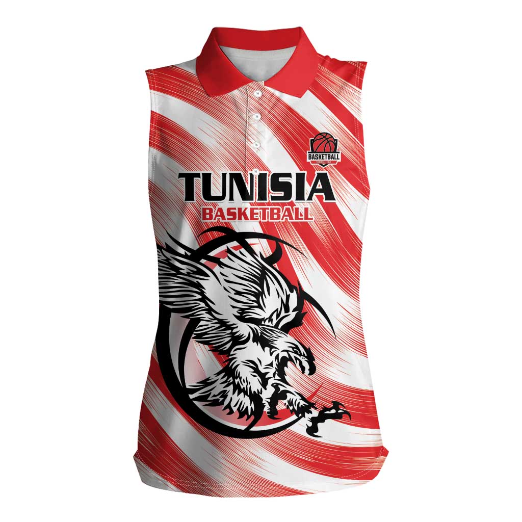 Custom Tunisia Basketball Women Sleeveless Polo Shirt Go Eagles of Carthage - Wonder Print Shop