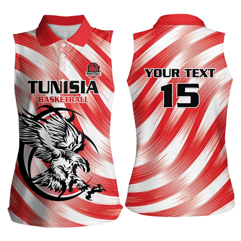 Custom Tunisia Basketball Women Sleeveless Polo Shirt Go Eagles of Carthage - Wonder Print Shop