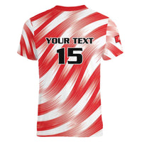 Custom Tunisia Basketball Women V-Neck T-Shirt Go Eagles of Carthage - Wonder Print Shop